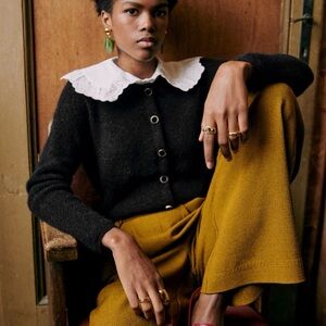 Sezane Celestin Cardigan Black / White - Size XS